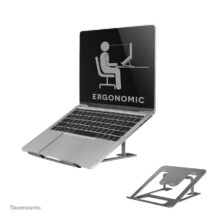 Neomounts NSLS085GREY, soporte plegable para portátil, compatible con laptops de 10 a 17 pulgadas, SKU NSLS085GREY