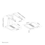 Soporte para portátil Neomounts NSLS200 ajustable en altura, plegable y compacto, compatible con portátiles de 10 a 17 pulgadas