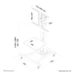 Neomounts PLASMA-M1800E Carro para TV de 27 a 70 pulgadas con soporte ajustable y ruedas, SKU: PLASMA-M1800E