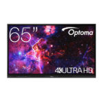 Imagen de la pizarra blanca interactiva Optoma 3653RK de 65 pulgadas, resolución 3840 x 2160 píxeles, pantalla táctil, color negro. SKU: H1F0H06BW101