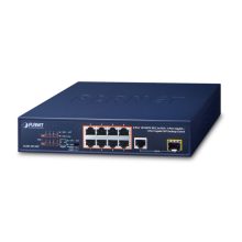 Switch no administrado PLANET FGSD-1011HP con Gigabit Ethernet (10/100/1000) y Energía sobre Ethernet (PoE) en formato 1U, color azul