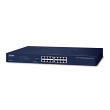 Switch de red no administrado PLANET FNSW-1601, 16 puertos Fast Ethernet (10/100 Mbps), 1U, color azul