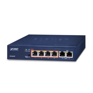 Imagen del switch PLANET FSD-604HP no administrado, con soporte PoE y puertos Fast Ethernet. SKU: FSD-604HP.