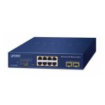 Switch PLANET 8 ports 10/100/1000T con tecnología 802.3at, gestionado L2, color azul, SKU GS-2210-8P2S