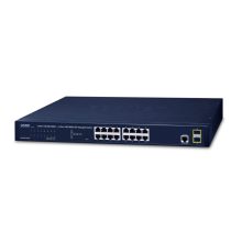PLANET GS-4210-16T2S switch gestionado L2/L4 con 16 puertos Gigabit Ethernet (10/100/1000) de 1U en color azul, SKU GS-4210-16T2S