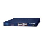 Switch no administrado PLANET GSW-1820VHP con 18 puertos Gigabit Ethernet, soporte PoE y tamaño 1U. SKU: GSW-1820VHP