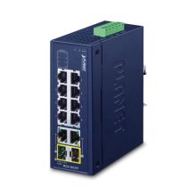 Switch industrial PLANET con 8 puertos 10/100TX, no administrado, Fast Ethernet, color azul, SKU IFGS-1022TF