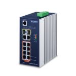 PLANET IGS-4215-8P2T2S, Switch gestionado L2/L4, Gigabit Ethernet (10/100/1000), Energía sobre Ethernet (PoE), Azul y Plata