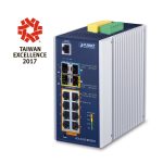 Switch gestionado L3 PLANET IGS-5225-8P2S2X, Gigabit Ethernet (10/100/1000) con PoE, azul y plata