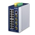 Switch gestionado L3 Gigabit Ethernet PLANET IGS-6325-16T4S con 16 puertos, colores azul y gris
