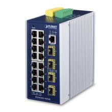 Switch gestionado L3 Gigabit Ethernet PLANET IGS-6325-16T4S con 16 puertos, colores azul y gris