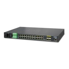 Switch gestionado L3 Gigabit Ethernet PLANET modelo IGSW-24040T con 24 puertos 10/100/1000, en color negro y formato 1U