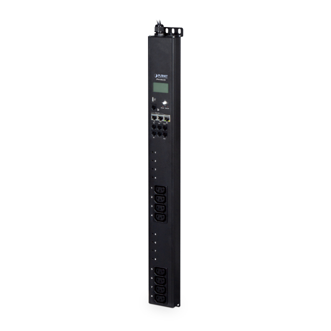 PLANET unidad de distribución de energía IP-based 8-port vertical en negro Distribuidor de energía PLANET IP-based vertical 0U negro con 8 puertos modelo IPM-08220
