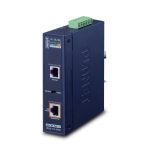 Imagen del switch PLANET IPOE-171-95W, dispositivo Gigabit Ethernet (10/100/1000) con Energía sobre Ethernet, en color azul