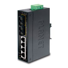 Imagen del PLANET ISW-621S15, un switch no administrado L2 Fast Ethernet negro con 6 puertos 10/100