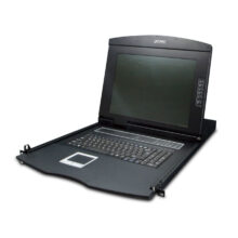 Interruptor KVM PLANET de 16 puertos, combo VGA LCD de 17 pulgadas, para montaje en rack, color negro. SKU: KVM-210-16M