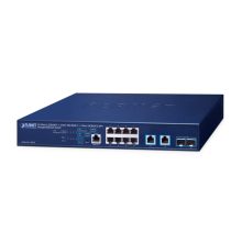 Imagen del switch PLANET MGS-6311-10T2X, un switch gestionado de capa 3 con 8 puertos 2.5GBASE-T y conectividad 10G Ethernet en una carcasa de 1U color azul.