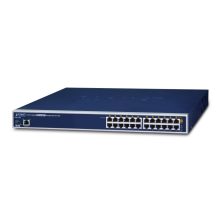 Imagen del switch gestionado PLANET POE1200G de color azul, con Gigabit Ethernet (10/100/1000) y PoE. SKU POE-1200G