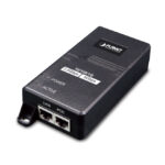 PLANET Single-Port Multigigabit Inyector PoE de 54 voltios, modelo POE-165, ideal para redes y dispositivos de alto rendimiento.