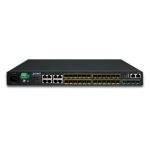 Switch Gestionado L3 PLANET modelo SGS-6341-16S8C4XR, con 16 puertos SFP y 8 puertos Gigabit Ethernet, tamaño 1U, color negro. SKU: SGS-6341-16S8C4XR.