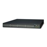 PLANET switch gestionado L3 en color negro con 48 puertos Gigabit Ethernet (10/100/1000), modelo SGS-6341-48T4X