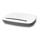 Vista frontal del switch Fast Ethernet, modelo PLANET SW-504, color blanco, con 5 puertos y puerto de red de alta velocidad 10/100