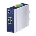PLANET IP30 DIN-rail switch industrial gestionado L2+ con 10/100/1000 Gigabit Ethernet, color azul, SKU TSN-5225-4T