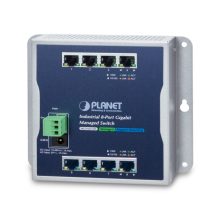 Switch Gestionado PLANET WGS-4215-8T con 8 puertos Gigabit Ethernet (10/100/1000) en color negro. SKU: WGS-4215-8T.