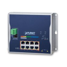 Imagen del switch gestionado L2+/L4 Planet WGS-5225-8P2S con 8 puertos Gigabit Ethernet y PoE en color negro. SKU: WGS-5225-8P2S