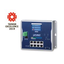 Imagen del switch gestionado PLANET WGS-5225-8T2SV L2+ Gigabit Ethernet en color negro. Incluye 8 puertos 10/100/1000 y 2 puertos SFP. SKU: WGS-5225-8T2SV