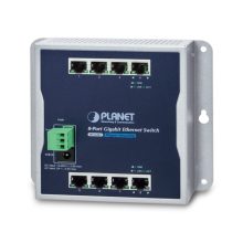 Switch no administrado PLANET WGS-803 de nivel 2 con puertos Gigabit Ethernet 10/100/1000 en color negro. SKU: WGS-803