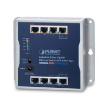 PLANET P30 switch industrial de 8 puertos no administrado con energía sobre Ethernet, azul y gris, SKU WGS-814HP