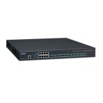 Switch gestionado PLANET XGS-6350-12X8TR con 12 puertos Gigabit Ethernet, formato 1U en color negro, SKU: XGS-6350-12X8TR