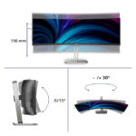 Pantalla para PC Philips 5000 series, tamaño 124 cm (48.8 pulgadas), resolución 5120 x 1440 píxeles, Dual QHD LCD, color negro, SKU 49B2U5900C/00