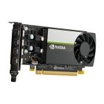 Imagen de la tarjeta gráfica PNY modelo NVIDIA T1000 con 4 GB de memoria GDDR6, SKU VCNT1000-SB. Ideal para tareas gráficas intensivas