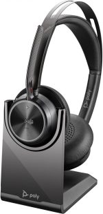 Los auriculares Poly Voyager Focus 2 UC, modelo 77Y87AA, con conectividad Bluetooth, tecnología de cancelación de ruido y diseño estéreo