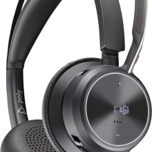 Los auriculares Poly Voyager Focus 2 UC, modelo 77Y87AA, con conectividad Bluetooth, tecnología de cancelación de ruido y diseño estéreo