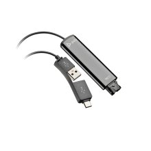 Adaptador HP Poly DA75 negro USB a QD, compatible con TAA, SKU 786C6AA
