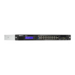 Imagen del switch gestionado QNAP QGD-1600 con puertos Gigabit Ethernet en formato 1U, color negro y gris, SKU QGD-1600-4G.