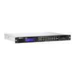 Imagen del switch gestionado QNAP QGD-1600 con puertos Gigabit Ethernet en formato 1U, color negro y gris, SKU QGD-1600-4G.
