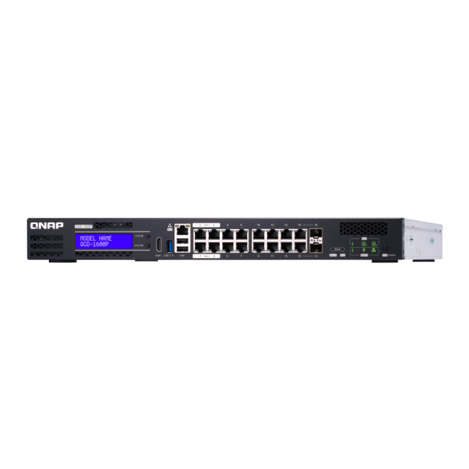 QNAP QGD-1600P Gestionado Gigabit Ethernet (10/100/1000) Energía sobre Ethernet (PoE) 1U Negro, Gris 2 QNAP QGD-1600P Beneficios
