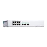 Imagen del Switch No Administrado QNAP QSW-308S Gigabit Ethernet blanco con 3 puertos SFP y 8 puertos RJ45. SKU: QSW-308S