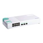 Imagen del Switch No Administrado QNAP QSW-308S Gigabit Ethernet blanco con 3 puertos SFP y 8 puertos RJ45. SKU: QSW-308S