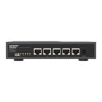 Switch no administrado QNAP QSW-3205-5T de 5 puertos 10G Ethernet, apto para escritorio, color negro, SKU QSW-3205-5T