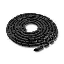 Imagen del organizador de cables Qoltec 52250, modelo pasacables en color negro para una pieza