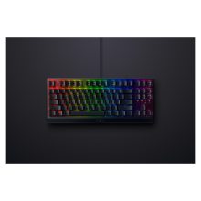Teclado gaming Razer Blackwidow V3 Tenkeyless, USB, diseño QWERTY en inglés (EE. UU.), color negro. SKU: RZ03-03491800-R3M1