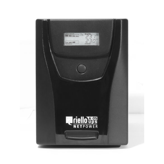 Riello UPS NPW 2000 de 2 kVA y 1200 W Riello sistema de alimentación ininterrumpida NPW 2000 con capacidad de 2 kVA, potencia de 1200 W y 6 salidas AC. SKU: NPW 2000.