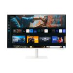 Imagen del Samsung M70C, pantalla para PC de 32 pulgadas, resolución 3840 x 2160 píxeles, 4K Ultra HD LED, modelo LS32CM703UUXEN, color blanco.
