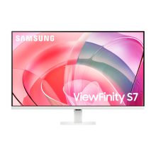 Pantalla para PC Samsung S70D de 32 pulgadas, resolución 3840 x 2160 píxeles, 4K Ultra HD, color blanco. SKU LS32D701EAUXEN