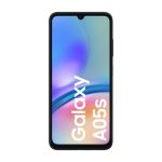 Samsung Galaxy A05s con 6.7 pulgadas, Dual SIM, Android 13, 4G, USB Tipo C, 4GB RAM, 64GB almacenamiento y batería de 5000 mAh en color negro. SKU: SM-A057GZKUEUB